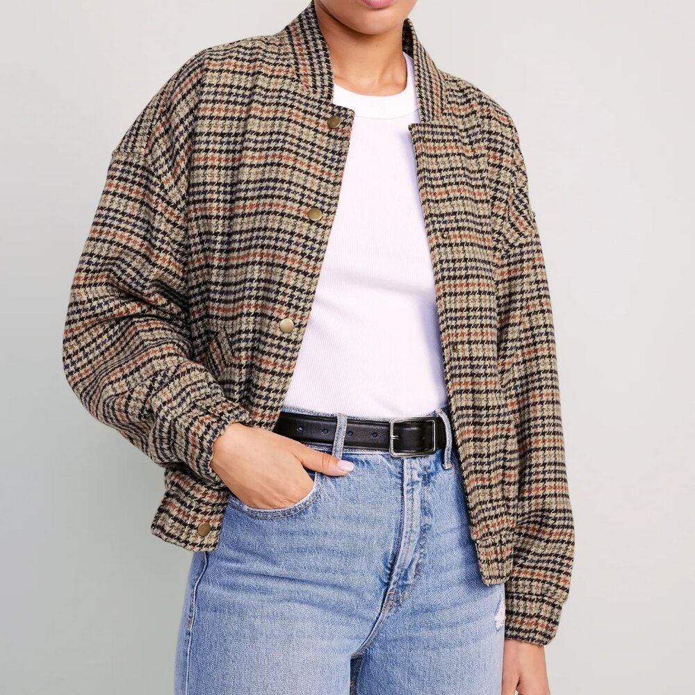 Old Navy Houndstooth Bomber
